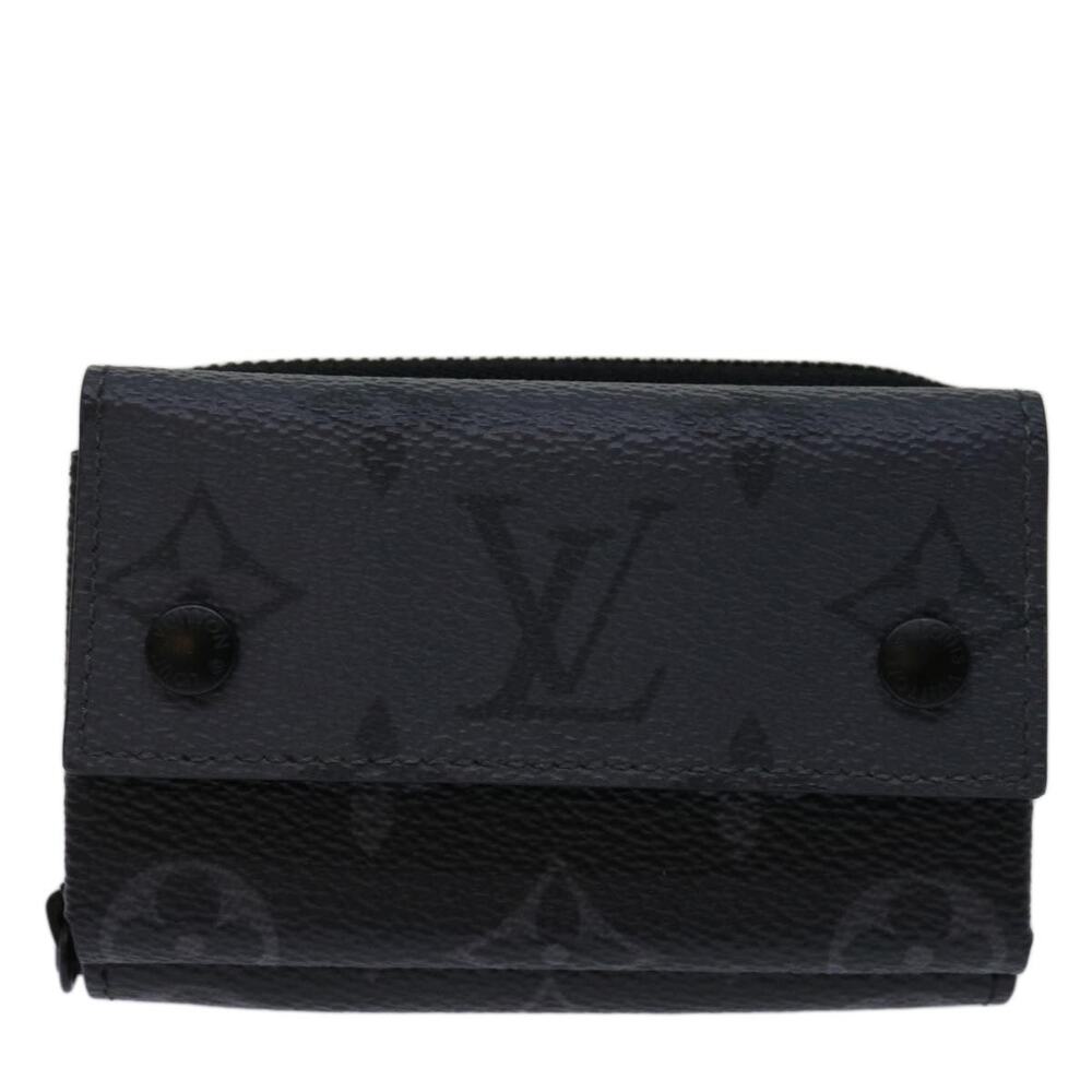 Louis Vuitton Monogram Eclipse Discovery Compact Wallet Black